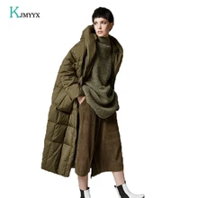 KJMYYX зимняя куртка женская новая утепленная длинная парка с капюшоном женская зимняя куртка теплая куртка женские пальто