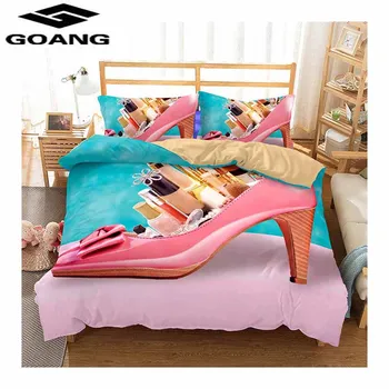 

GOANG 3d bedding set bed sheet duvet cover pillowcase home textiles Twin full Queen King size bedding set Sexy women high heels