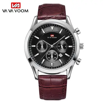 

Men Watch Chronograph Waterproof Sport Genuine Leather Mens Wrist Watches Top Brand Luxury Military Army Man Clock