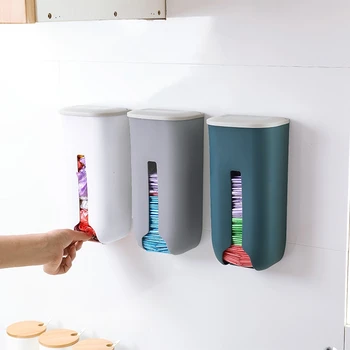 

3-Pack Plastic Trash Bag Storage Rack Kitchen Bathroom Wall Mounted Trash Bag Storage Box