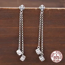 Серьги из стерлингового серебра 925 пробы, индивидуальная мода, классический крест, длинные, в стиле панк, Ретро стиль, подарок любви, новинка