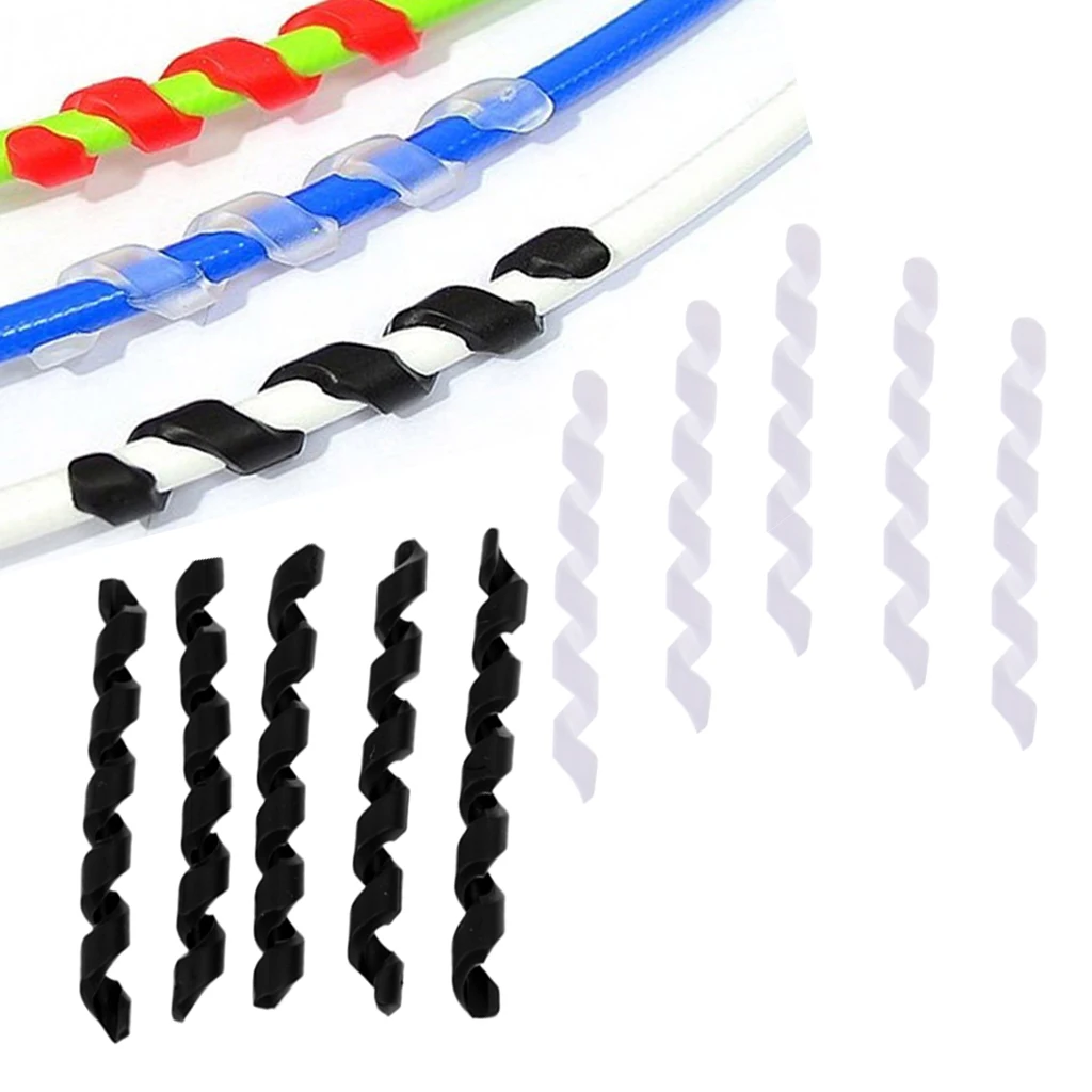 10 Pieces Bicycle Brake Cable Housing Protector Anti-friction Bike Frame Guard Cycling Line Wrap Spiral Sleeve