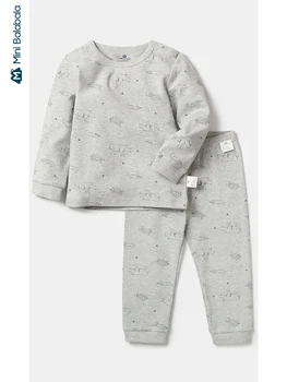 

Minibalabala Children home service clothes suit 2019 winter new children's clothing boy warm pajamas two-piece sets