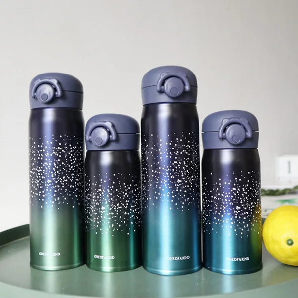 Новая бутылка-термос из нержавеющей стали с градиентом звездного неба 350/500 мл, Термокружка, Термокружка