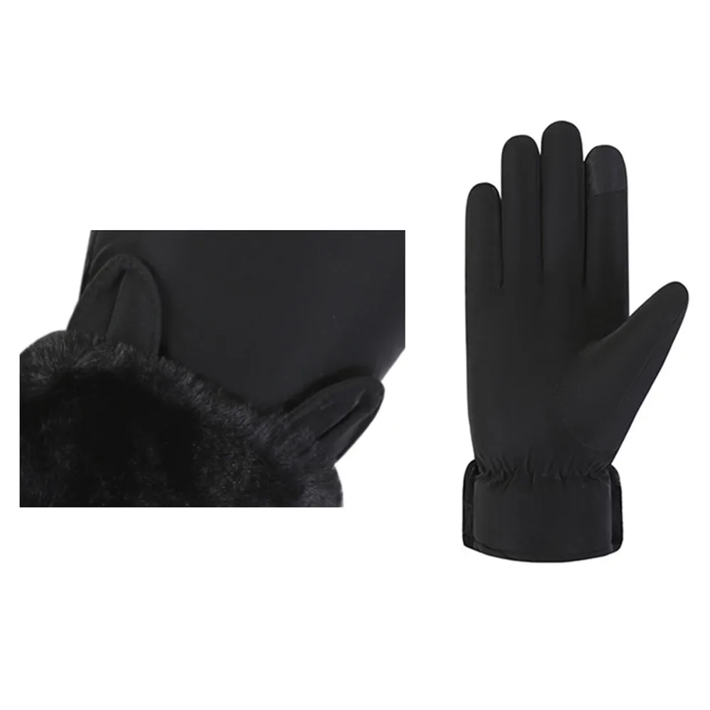 Waterproof Winter Warm Gloves Windproof Plus Velvet Thickening Cycling Full Finger Gloves Bicycle Winter Thermal Outdoor Gloves