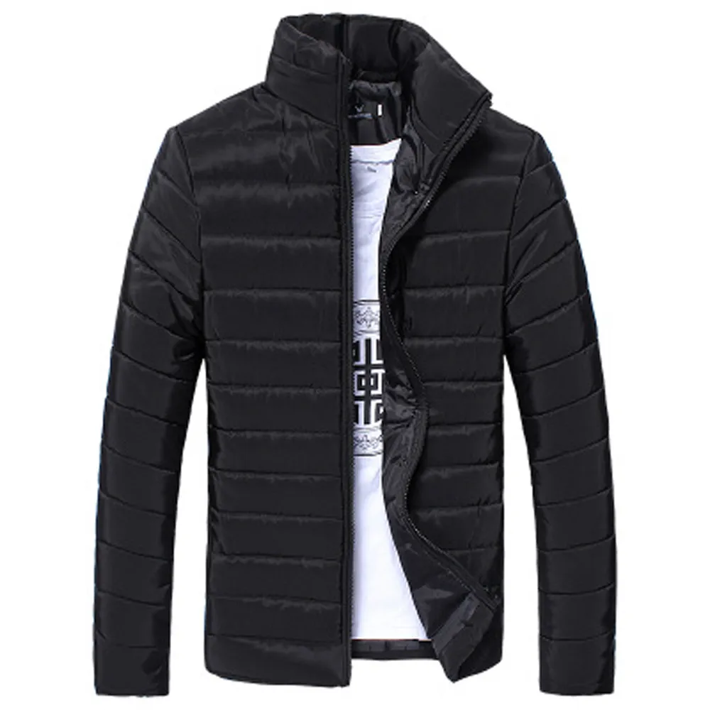 2020new Men's Jacket Men Fashion Cotton Stand Zipper Warm Winter Thick Coat Jacket high quality Mens Autumn Overcoat Blouse GN/M