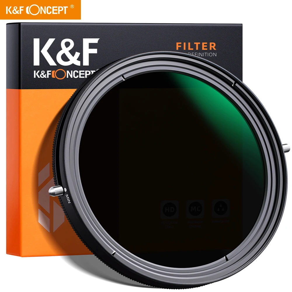 K&F Concept  ND2-ND32 67mm 77mm 82mm Variable Fader ND Filter CPL Circular Polarizing Filter 2 in 1 for Camera Lens NO X Spot