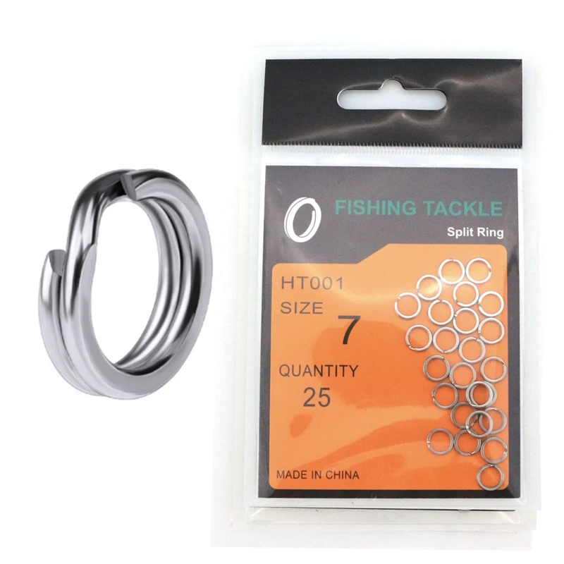 OBSESSION 25pcs/bag Stainless Steel Split Ring Heavy Duty Fishing