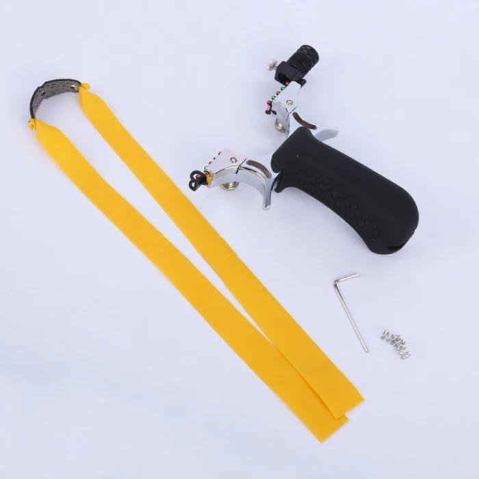 Alloy Catapult Hunting Flat Rubber Band Night Lights Slingshot for Outdoor ALS88