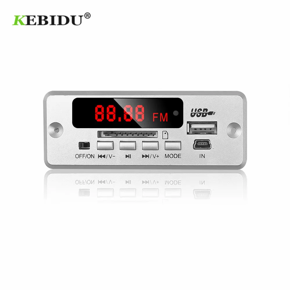 KEBIDU Bluetooth 5,0 MP3 декодирующая плата модуль беспроводной Автомобильный USB MP3 плеер TF слот для карт/USB/FM/пульт дистанционного декодирования модуль