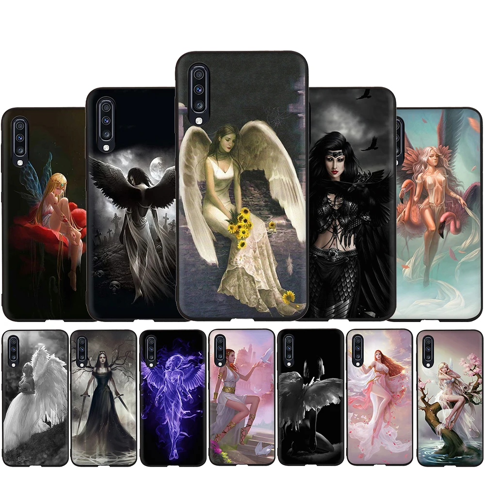 Черный ангел &quotselenada Мягкий силиконовый чехол для телефона samsung Galaxy A3 A5 A6 плюс A7 A8