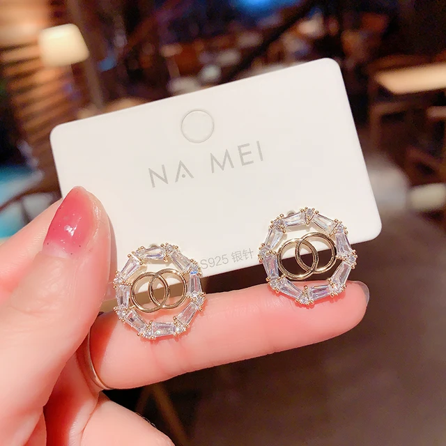 Women's Geometric Drop Earrings 2021 New Round Pendant Earrings Party Jewelry Gift Golden Fashion Trend Fashion Stud Earrings EDZ-148