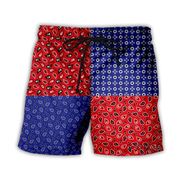 Bandana Pattern 3D Print Causal Clothing New Fashion Men Women  Shorts Plus size S-7XL