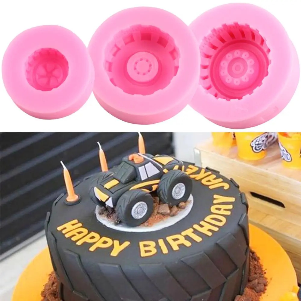 

Car Tires Silicone Molds 3D Craft Soap Mold DIY Baby Birthday Fondant Cake Decorating Tools Candy Chocolate Gumpaste Moulds