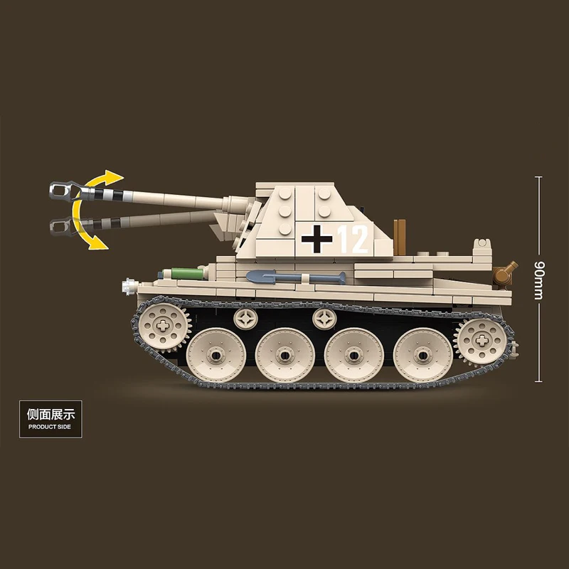  608PCS German Weasel self-anti-tank gun Tank Building Blocks legoingly WW2 Military Tank Army Soldi