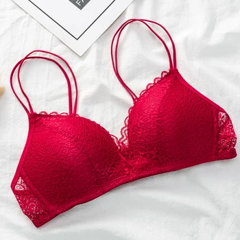 حمالة صدر نسائية رقيقة للغاية بدون سلك مزينة بالورود 8