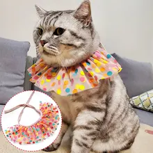 Pet Dog Lace Bibs Scarf Collar Necklace Cat Handcrafted Pet Wreath Cat Artificial Headdress Accessories Pet Scarf Saliva Towel