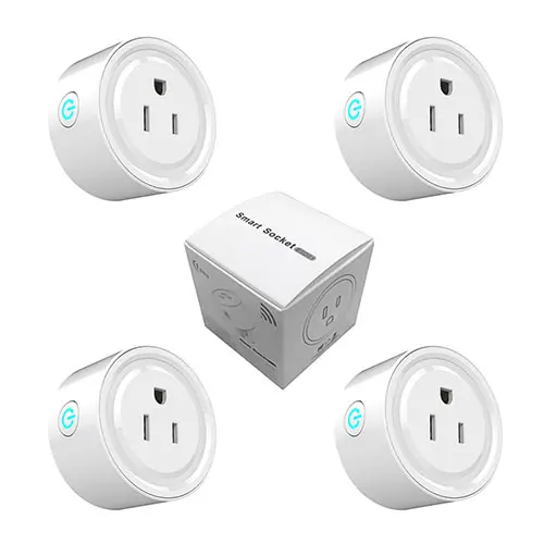 4PCS 4 шт., штепсельная вилка США, умная розетка с таймером, электрическая розетка, штепсельная розетка, умный дом, wifi, пульт дистанционного управления, Alexa, Google Home, 10A - Цвет: 4PCS