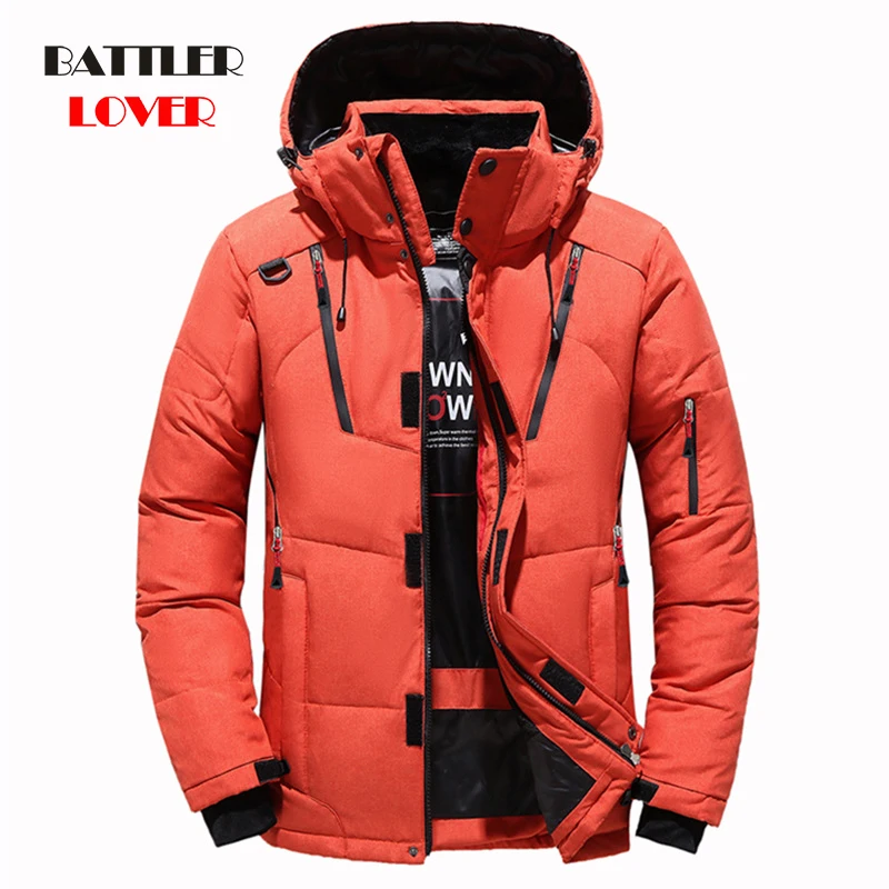 High Quality Thick Warm Winter Jacket Men Hooded Thicken White Duck Down Parka Coat Casual Down Mens Overcoat With Many Pockets