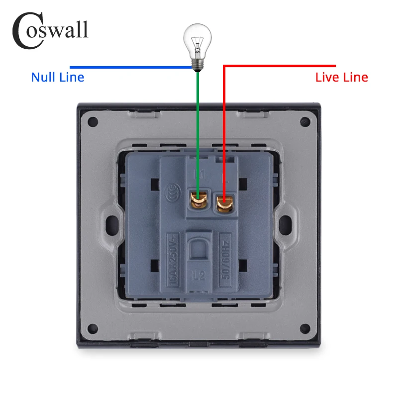 Coswall 1 комплект 1 способ роскошный светильник Переключатель ВКЛ/ВЫКЛ настенный выключатель прерыватель панель из нержавеющей стали AC 110~ 250 В