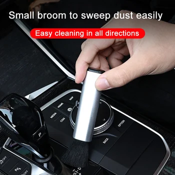 

Car retractable cleaning brush Air Conditioner Computer cleaning brush telescopic keyboard plastic handle wool small brush