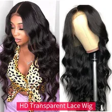 Body Wave Lace Front Wig 250 Density Lace Wig HD Lace Frontal Wig 32 Inch Body Wave Human Hair Wigs Transparent Lace Wigs T Part