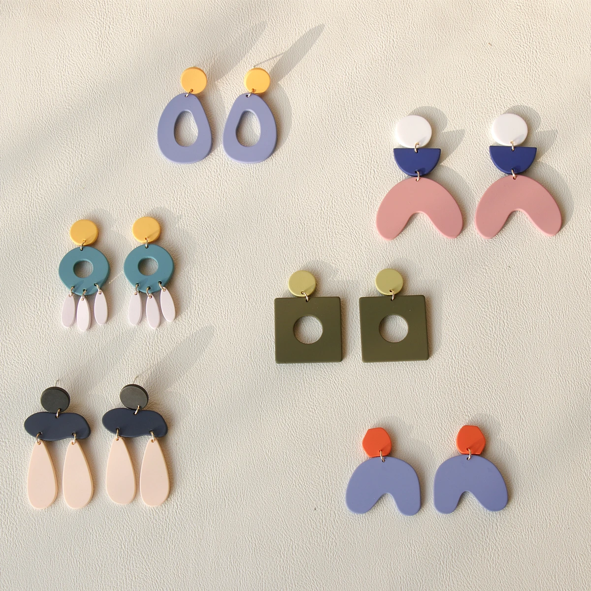 Women Acrylic Long Dangle Drop Earrings Korea Fashion Vintage Geometric Irregular Big Earrings