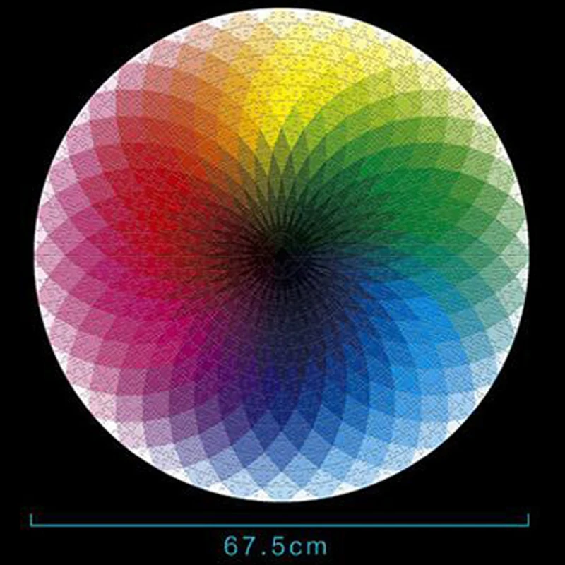 

DIY 1000 colorful rainbow round geometric photo puzzle adult children education reduce stress toy puzzle toy set