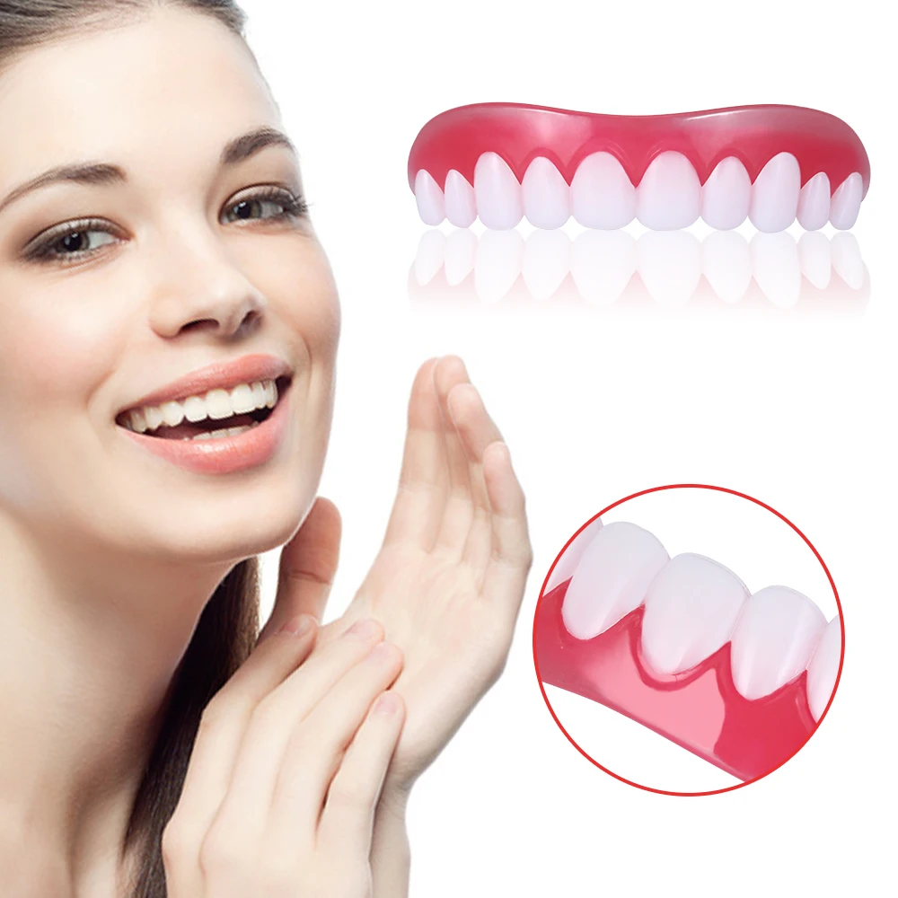 

New Hot False Tooth Stickers Simulation Teeth Whitening Dentures Paste Braces Upper Tooth Cover Tool Perfect Smile Teeth Veneers