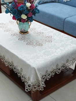 

European-style Coffee Table Tablecloth Lace Living Room Coffee Table Cloth Fabric Modern Simple Rectangular Luxury Tablecloth