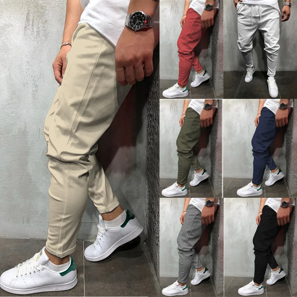 

MJARTORIA Fashion Hot Selling New 2019 Summer New Fashion Casual Men's Tie With Solid Color Eight-color Pants M-5XL