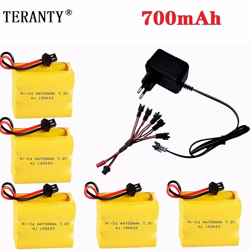 (SM Plug) Ni-CD 7.2v 700mah Battery + USB Charger For Rc toys Car Tank Train Robot Boats Guns AA Rechargeable Pack | Игрушки и хобби