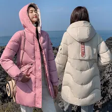 Женское пекарское пальто с капюшоном, большой размер, зимнее пуховое пальто, Толстая теплая куртка, широкие свободные ватные парки с большим карманом