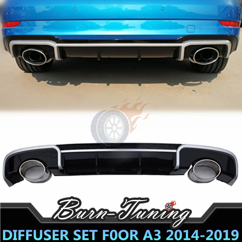 

Perfect Fitment For RS3 Look Rear Diffuser For A3 2014-2019 Sport Edition Hatchback Only With Stainless Steel Exhausts