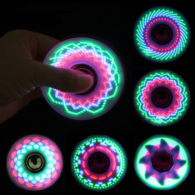 CIRCLE NEON Creative LED Fidget Spinner cb5feb1b7314637725a2e7: Blue|crystal|Gold|Green|Purple|Red|silver