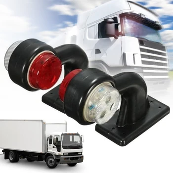 

1pair 12 LED Small Elbow Lamp Side Marker Light Easy Install Tail 24V Trailer Accessories High Brightness Replacement White Red