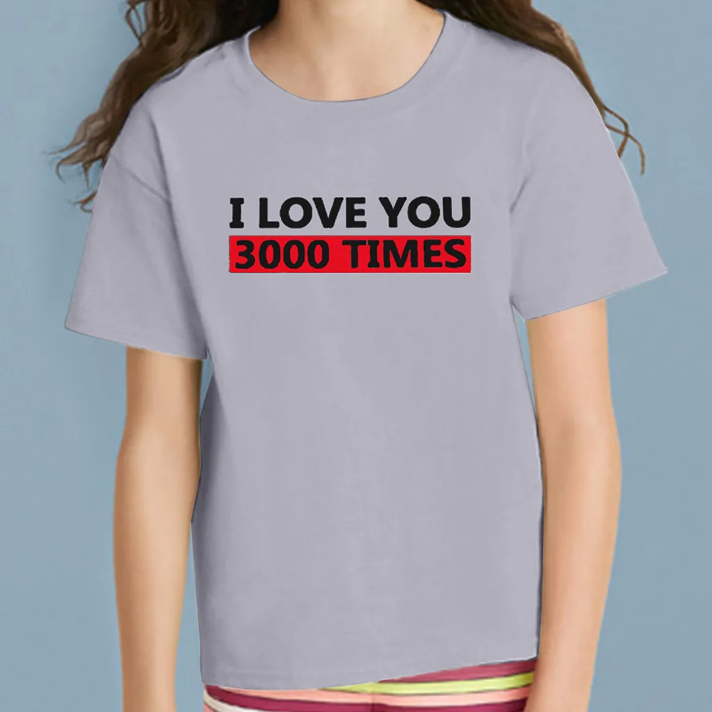 Футболка с надписью «I Love You 3000» для маленьких мальчиков и девочек, топы, одежда, новинка, Прямая поставка