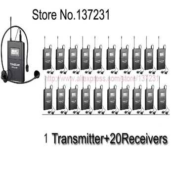 

Tour guiding training Takstar WTG-500 UHF frequency Wireless Tour Guide System 100m Operating Range 1 Transmitter+20Receivers