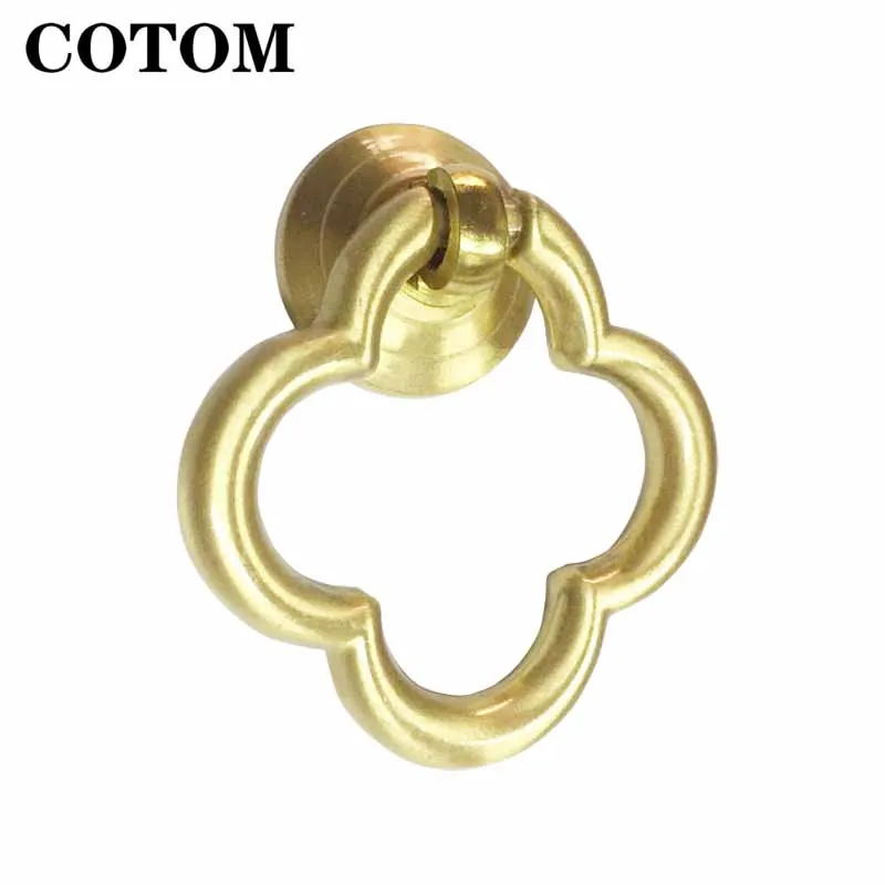 

Cotom Single Hole Pull Furniture Solid Brass Plum Shaped Wardrobe Shoe Closet Wine Cabinet Door Pull Ring handles for furniture