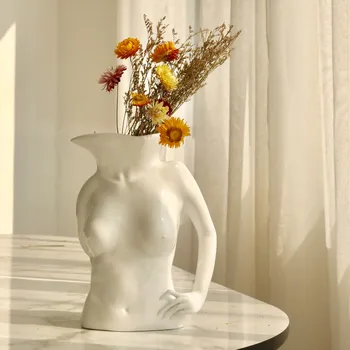 

Art style Mannequin Body Art Ceramics Vase Creative Living Room Bedroom Flower Arrangement Flower Pot Decor Sculpture X5921