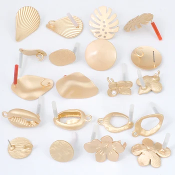 

The color of Gold Zinc Alloy material drawing heart round Affirmative elliptic band earrings materials DIY atmosphere