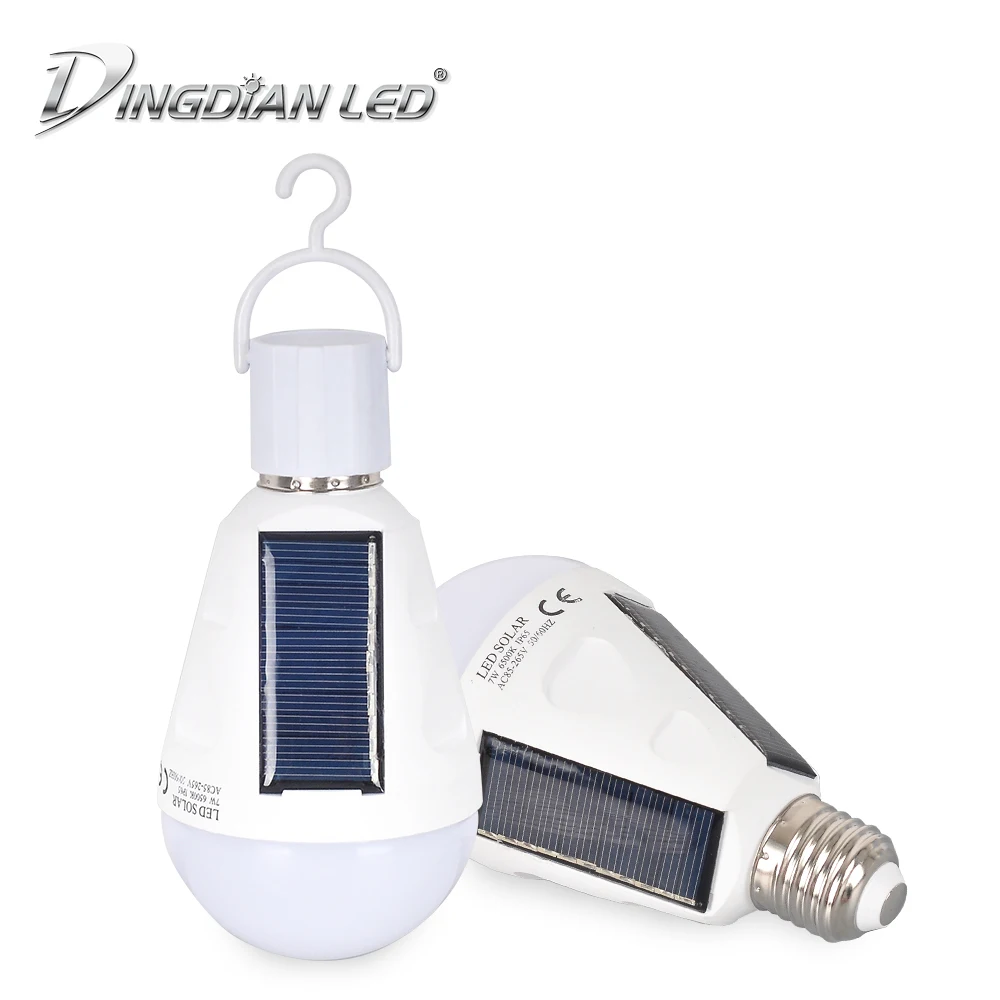 

7W E27 Solar Bulb Waterproof Camping Light Hanging Portable Lantern Solar Lighting Night Market Tent Light Bulb Emergency Bulb