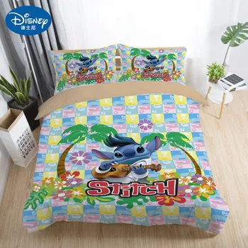 

Disney Cute stitch bedding set 3 pcs single double twin full queen king size cartoon girls bed cover pillow cases room decor