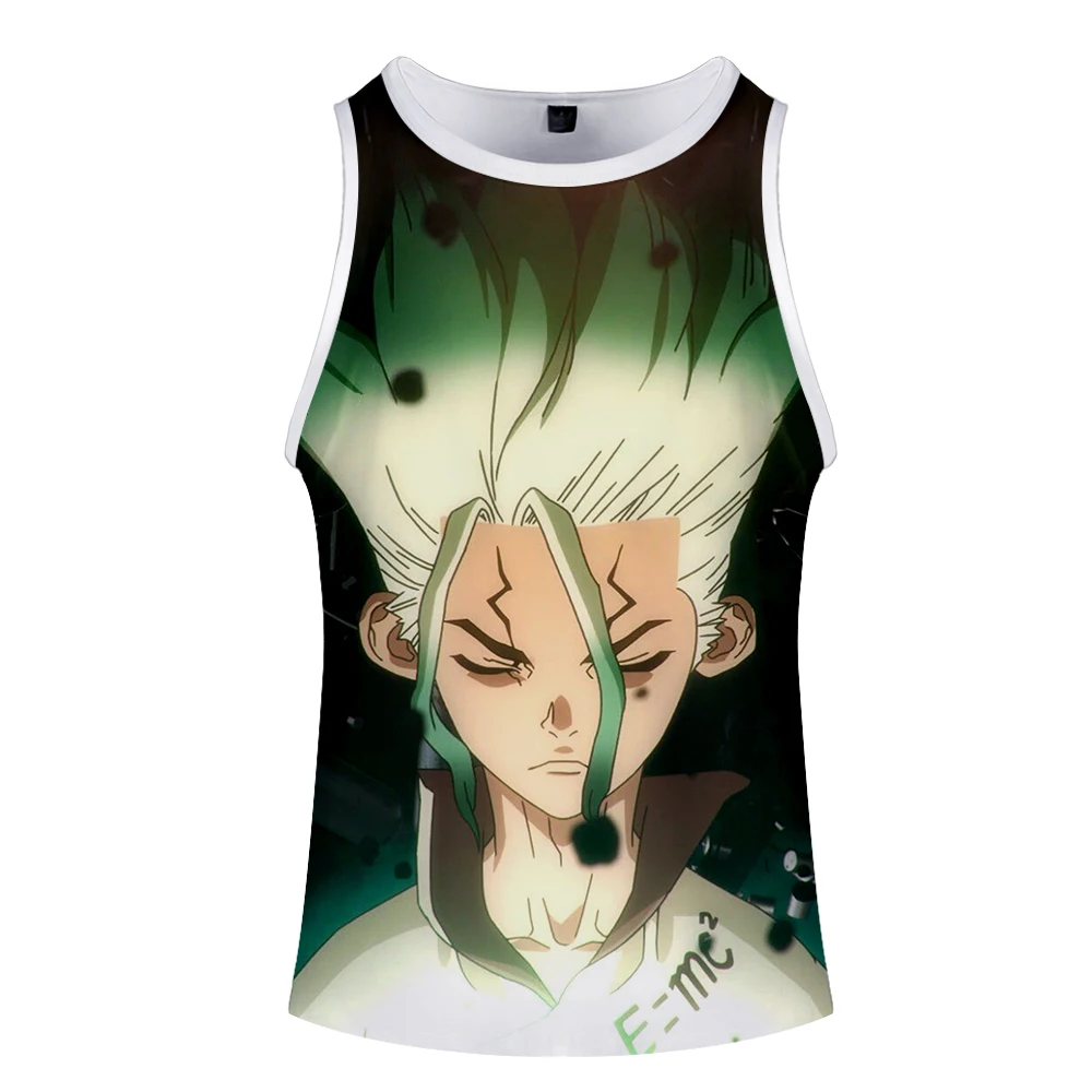 Dr. stone топы на бретелях,, хип-хоп Модные топы на бретелях, забавные уличные топы на бретельках, мужские и женские летние майки Dr. stone