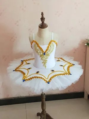 white Профессиональная балетная пачка для детей, балетная пачка для девочек, женские вечерние балерины, mujer, танцевальные костюмы для девочек - Цвет: white