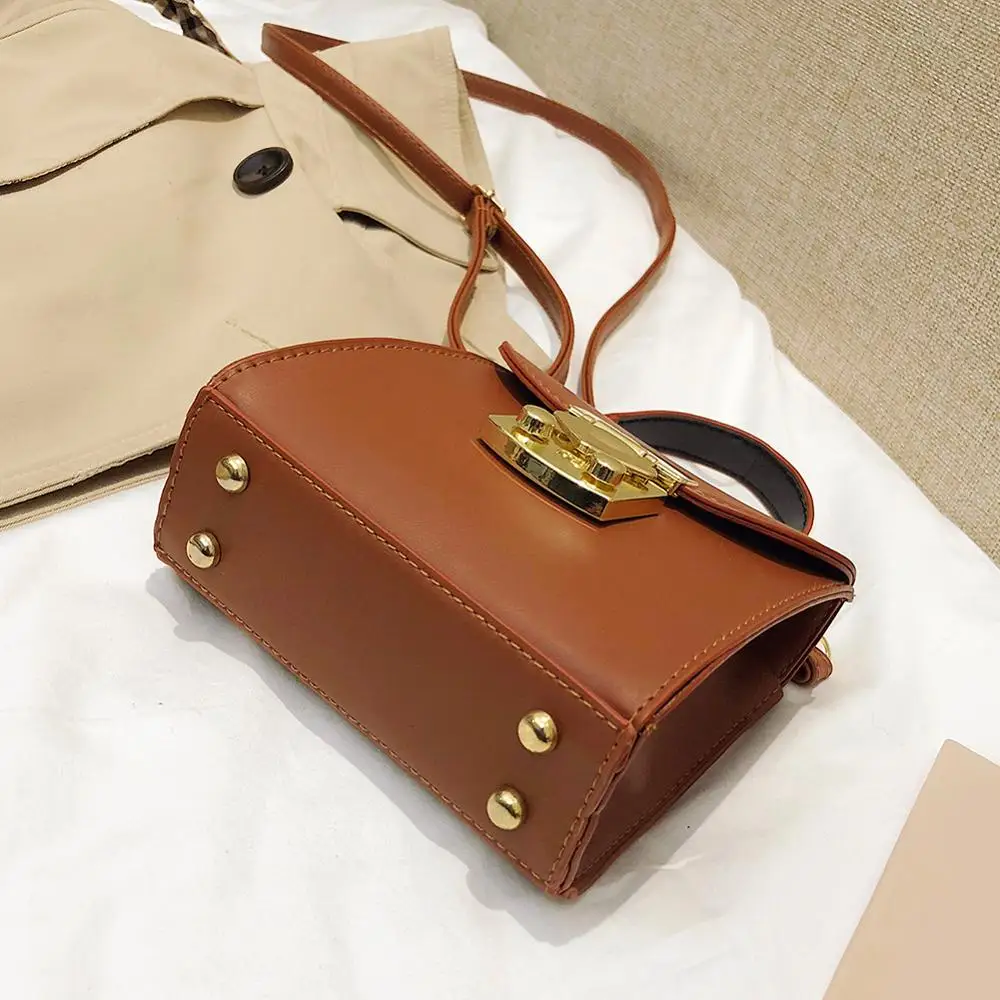 Женская модная классическая мини-сумка через плечо, Женская однотонная сумка из искусственной кожи на плечо с верхней ручкой, повседневная сумка на плечо
