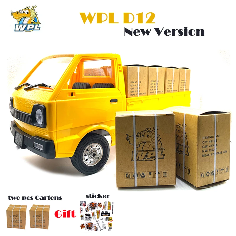 Машинка для альпинизма WPL D12 Suzuki Carry 1/10 Dirft, щеточный двигатель 260, желтый, подарок для детей, радиоуправляемые игрушки, 1:10