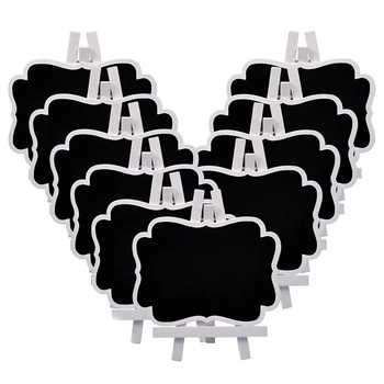 

Small Chalkboard Easel,10 Pcs Wood Framed Rectangle Message Board Signs Place Cards for Weddings, Parties, Table Numbers, Food S