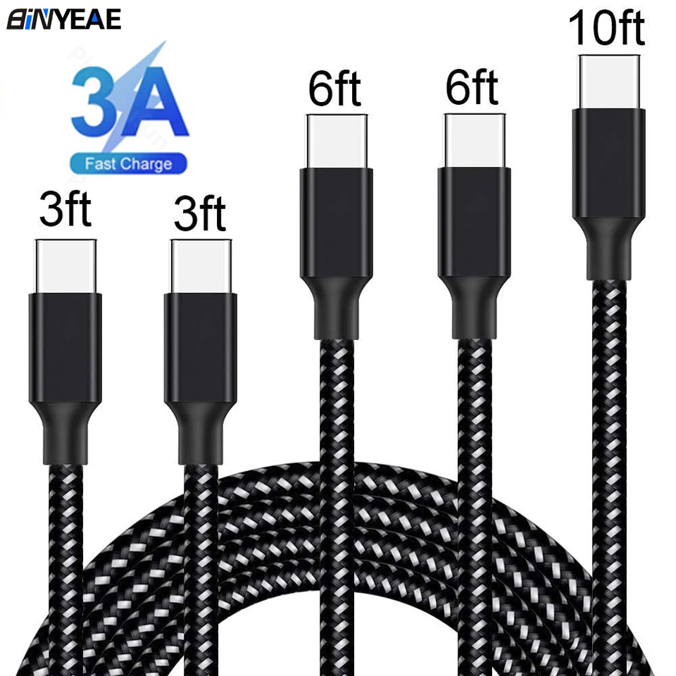 Кабель зарядный USB Type C 1/2/3 м 3 А для Samsung Galaxy S10/S10e/S9/S8 Plus/A70/A80/A50/A20S/Note 9/8/1/2/3