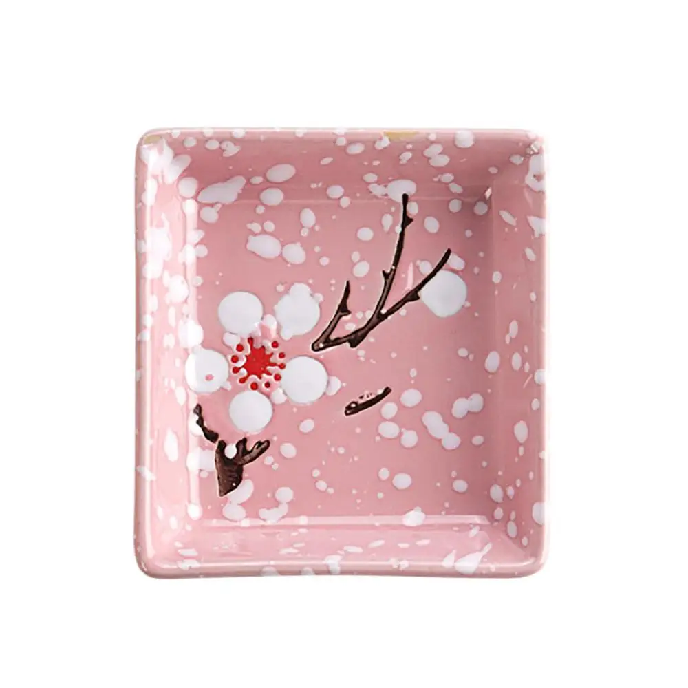 Pink A 1 шт. Керамика пластина тарелка для приправы, соуса снэк-Desser тарелки для суши вкус лоток Кухня детская миска посуда тарелка 3 цвета - Цвет: Pink A